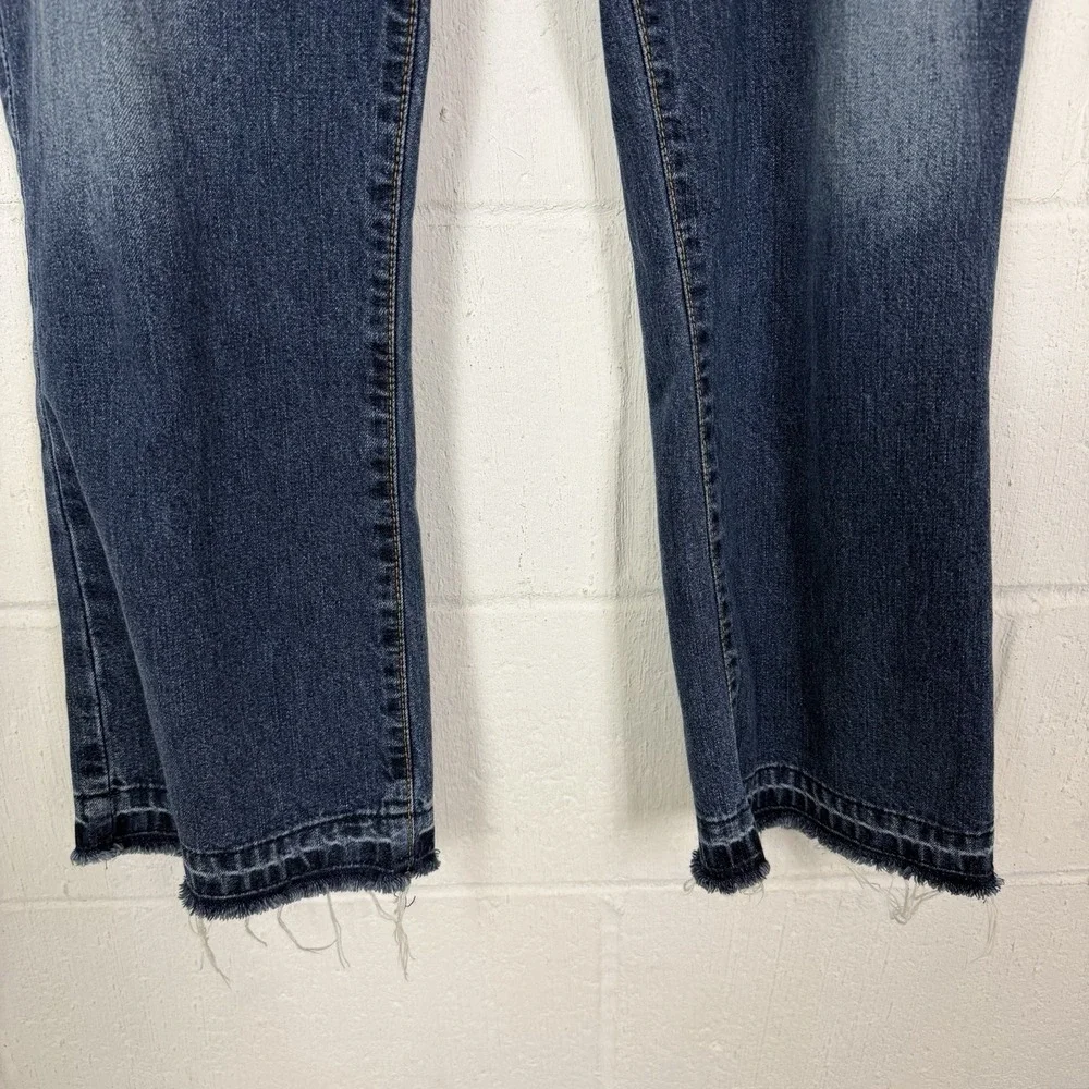 VTG Abercrombie Fitch Low‎ Rise Jeans Raw Waist Flare Button Fly Hippie Indie 12